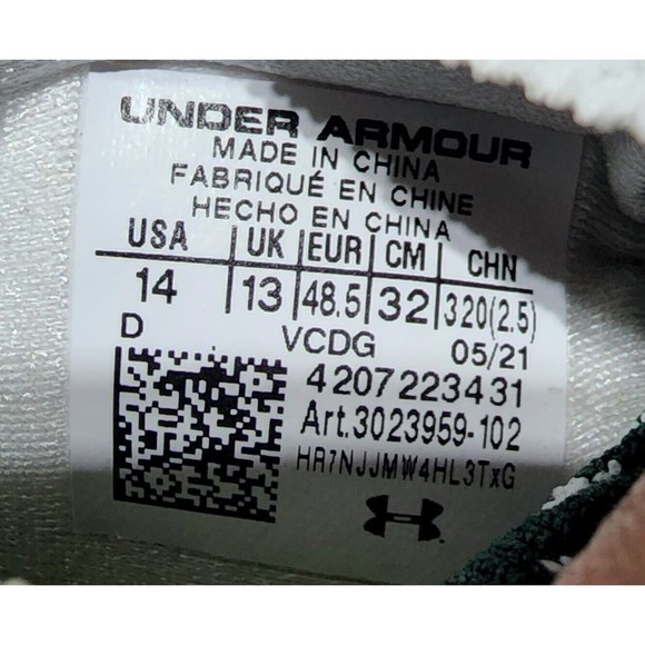 Men\'s Under Armour Spotlight MC ‘Green’ Football Cleats 3023959-102 Size 14 main image 5